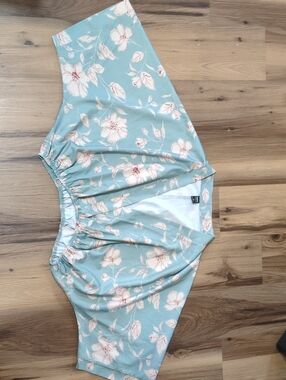 Floral Light Blue Dolman Sleeve Tunic Top